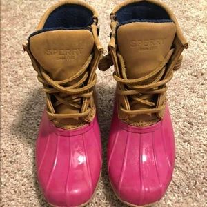 Girl’s Sperry’s Saltwater Duck boots -13Y